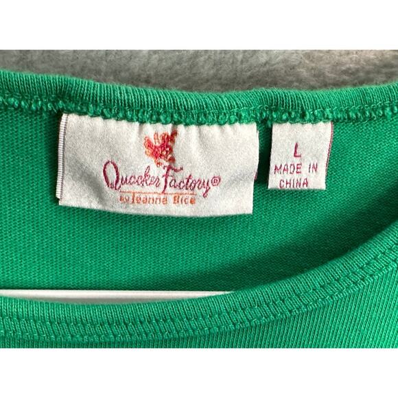 Quacker Factory Sz L Embroidered Beaded Ladybug Pullover Top mature grandmacore - Picture 3 of 9